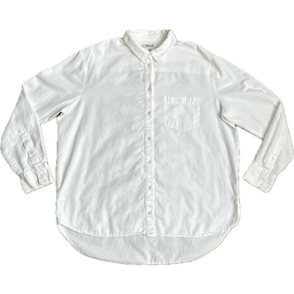 MADEWELL Long Sleeve Button Up Boyshirt‎ SZ M Oversized Classic Basic Minimalist - Picture 6 of 9